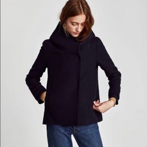 Zara Wrap Collar Hood Coat